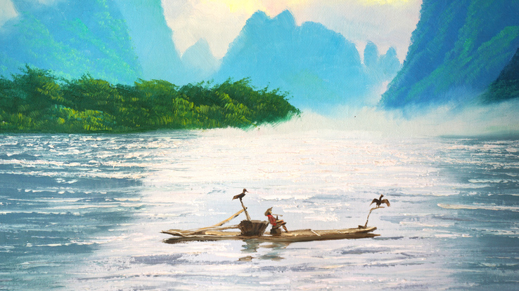 (CreativeWork) Boating by Ying Li. Oil. Shop online at Bluethumb.