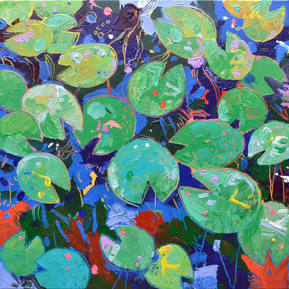 (CreativeWork) Tasman Lily Pond  No. 16 by Joseph Villanueva. Acrylic. Shop online at Bluethumb.