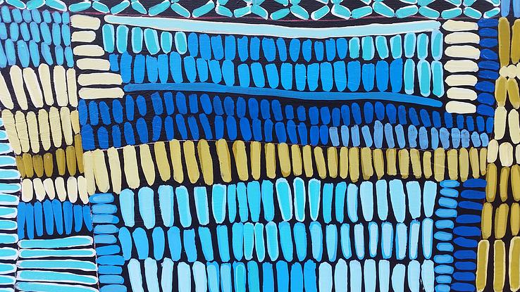 (CreativeWork) Aqua  by Indigo Redington. Acrylic. Shop online at Bluethumb.