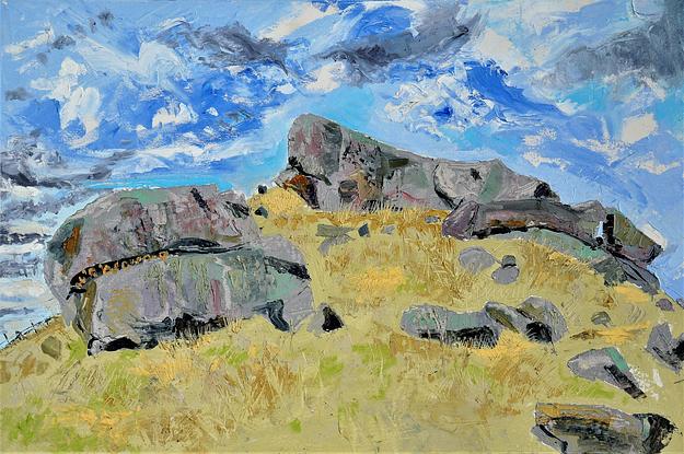 (CreativeWork) Caringa: Seal Rocks at Middle Gate by Christopher Sheehan. Oil. Shop online at Bluethumb.