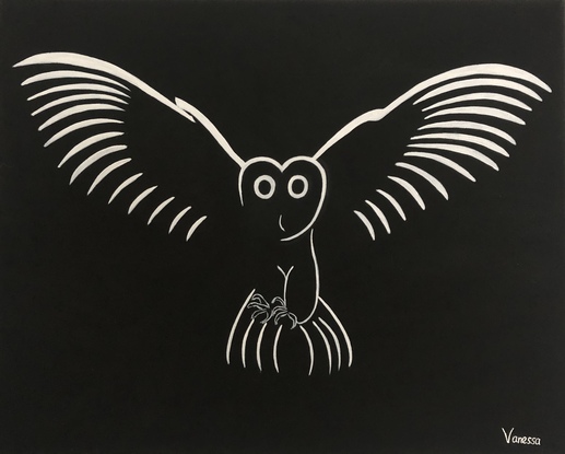 (CreativeWork) Barn Owl by Vanessa Arnold. Acrylic. Shop online at Bluethumb.