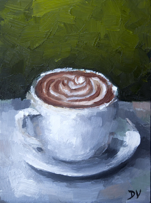 (CreativeWork) Coffee and Latte - Commission for Aisling by Damien Venditti. Oil. Shop online at Bluethumb.