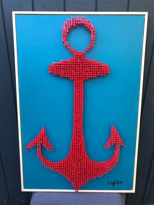 (CreativeWork) Red Anchor by Sam Lucas. Mixed Media. Shop online at Bluethumb.