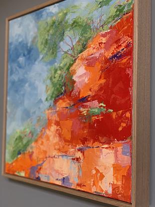 (CreativeWork) Over Roma Gorge - Northern Territory (framed original landscape) by Eve Sellars. Acrylic. Shop online at Bluethumb.