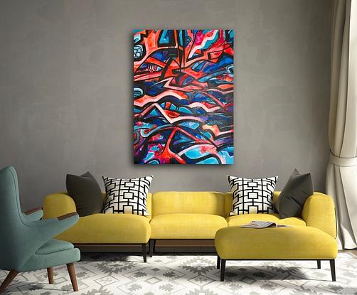 (CreativeWork) Graffiti one by Jon Dorne. Acrylic. Shop online at Bluethumb.