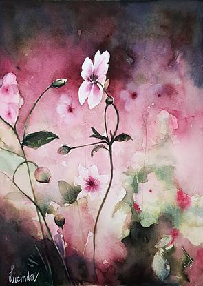 (CreativeWork) Wildflowers by Lucinda Leveille. Watercolour. Shop online at Bluethumb.