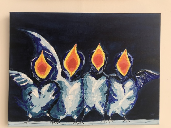 (CreativeWork) Sing for our supper by janelle pollard. Acrylic. Shop online at Bluethumb.