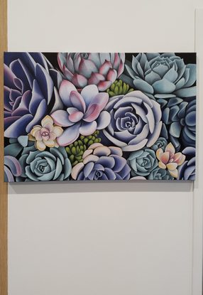 (CreativeWork) Succulent Garden by Erin Hale. Acrylic. Shop online at Bluethumb.