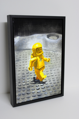 (CreativeWork) Spaceman Three out for a stroll by Ben Sherar. Oil. Shop online at Bluethumb.