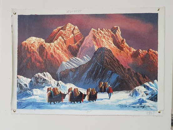 (CreativeWork) Everest Morning View by Arjun Gurung. Oil. Shop online at Bluethumb.