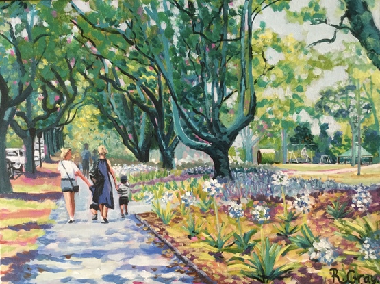 (CreativeWork) Queens Park Fun by Robyn Gray. Acrylic. Shop online at Bluethumb.