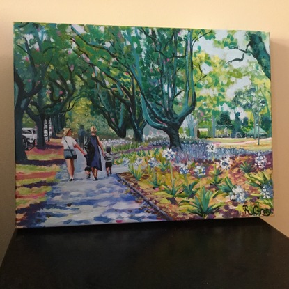 (CreativeWork) Queens Park Fun by Robyn Gray. Acrylic. Shop online at Bluethumb.