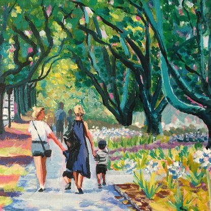 (CreativeWork) Queens Park Fun by Robyn Gray. Acrylic. Shop online at Bluethumb.