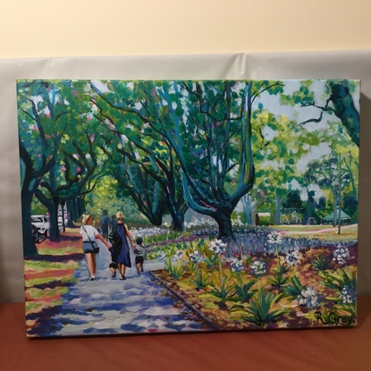 (CreativeWork) Queens Park Fun by Robyn Gray. Acrylic. Shop online at Bluethumb.