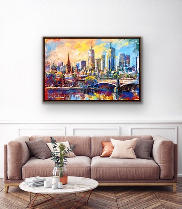 (CreativeWork) Melbourne by Jos Coufreur. Acrylic. Shop online at Bluethumb.