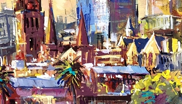 (CreativeWork) Melbourne by Jos Coufreur. Acrylic. Shop online at Bluethumb.