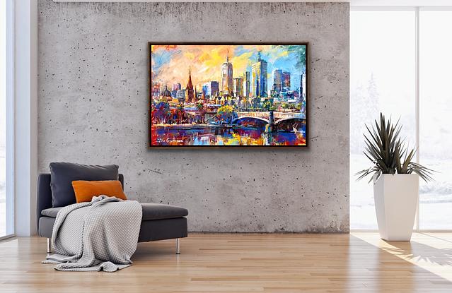 (CreativeWork) Melbourne by Jos Coufreur. Acrylic. Shop online at Bluethumb.