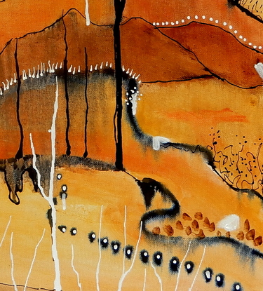 (CreativeWork) Desert Song by Doodie Herman. Acrylic. Shop online at Bluethumb.