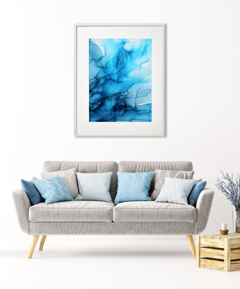 (CreativeWork) Blue Crystal - original art 56x76cm on paper -needs framing by __pete+chrissy angelheart. Mixed Media. Shop online at Bluethumb.