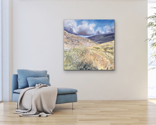 (CreativeWork) A walk with the Clouds by 🎨 Meredith Howse. Oil. Shop online at Bluethumb.