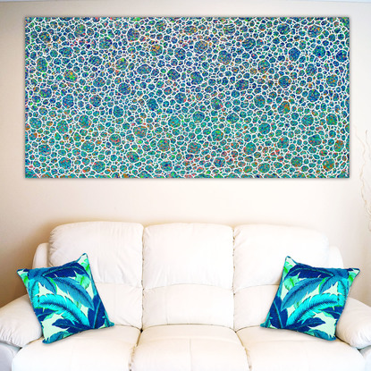 (CreativeWork) Coastal Pebbles Textural Large Abstract vs 2 - SAVE $100 by Miranda Lloyd. Mixed Media. Shop online at Bluethumb.