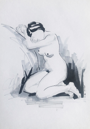 (CreativeWork) Nude 16 by Greg Li. Drawing. Shop online at Bluethumb.