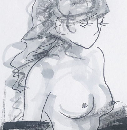 (CreativeWork) Nude 17a by Greg Li. Drawing. Shop online at Bluethumb.