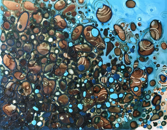 (CreativeWork) Finding Pebbles by Nicolette Kelly. Acrylic. Shop online at Bluethumb.