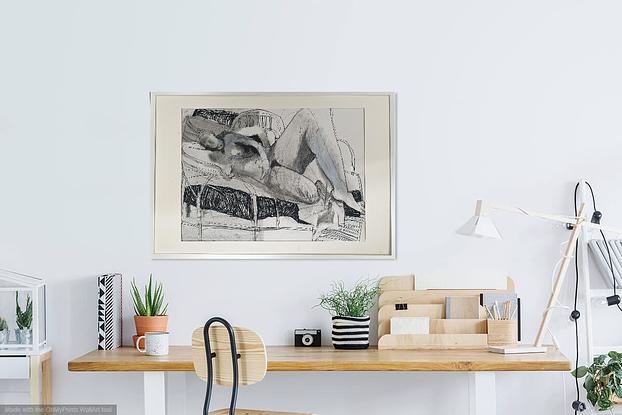 (CreativeWork) Siesta by Elizabeth Wojciak. Drawing. Shop online at Bluethumb.