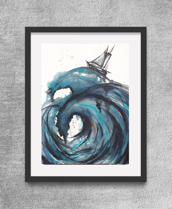 (CreativeWork) Sailing the High Seas (Original on A3 300gsm Paper)  by Leni Kae. Watercolour. Shop online at Bluethumb.