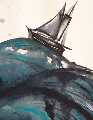 (CreativeWork) Sailing the High Seas (Original on A3 300gsm Paper)  by Leni Kae. Watercolour. Shop online at Bluethumb.