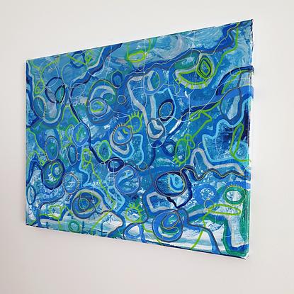 (CreativeWork) Underwater Dreaming by Rebecca Raveane. Acrylic. Shop online at Bluethumb.