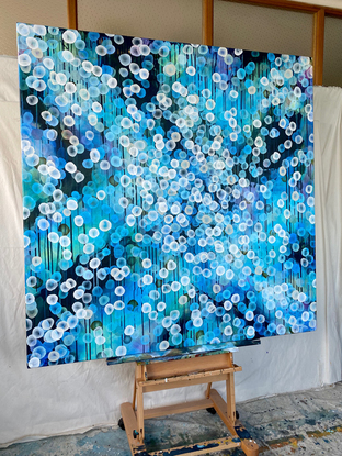 (CreativeWork) Bioluminous Swell IV – Commission for Belinda by Jacquelyn Stephens. Acrylic. Shop online at Bluethumb.