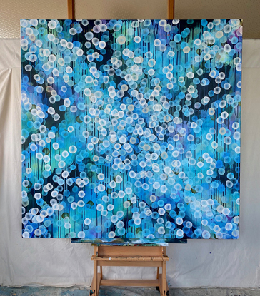 (CreativeWork) Bioluminous Swell IV – Commission for Belinda by Jacquelyn Stephens. Acrylic. Shop online at Bluethumb.