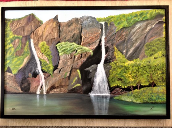 (CreativeWork) WANGI FALLS NT by POUL LAEGDSGAARD. Oil. Shop online at Bluethumb.