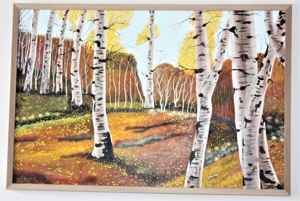 (CreativeWork) HAPPY BIRCH by POUL LAEGDSGAARD. Oil. Shop online at Bluethumb.