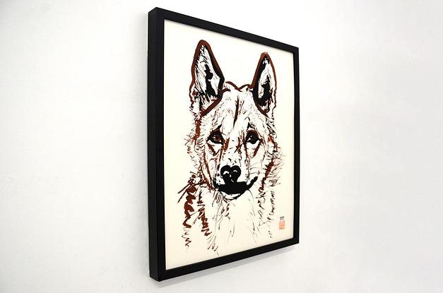 (CreativeWork) Dingo - Framed by Don Fangaroo. Drawing. Shop online at Bluethumb.