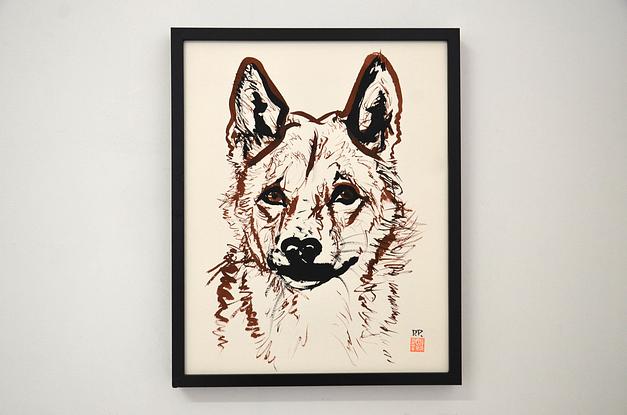 (CreativeWork) Dingo - Framed by Don Fangaroo. Drawing. Shop online at Bluethumb.