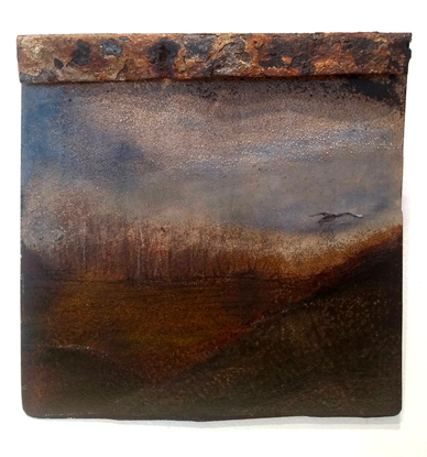 (CreativeWork) Kestrels In Flight by Joanne Mulcahy-Zubani. Mixed Media. Shop online at Bluethumb.