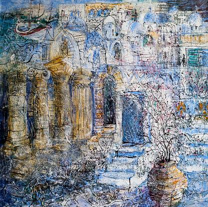 (CreativeWork) Greek Odyssey by Pamela Fairburn. Mixed Media. Shop online at Bluethumb.