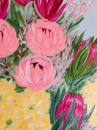 (CreativeWork) The Bouquet  by Joanne Bennett. Acrylic. Shop online at Bluethumb.