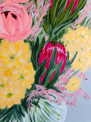 (CreativeWork) The Bouquet  by Joanne Bennett. Acrylic. Shop online at Bluethumb.