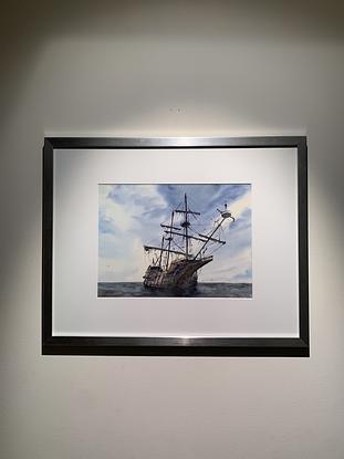 (CreativeWork)  Pirate Ship  by zijin liu. Watercolour. Shop online at Bluethumb.