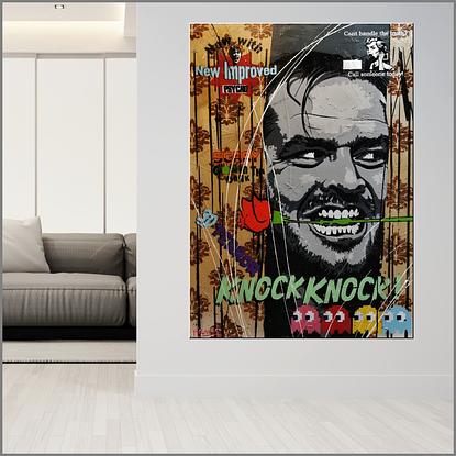 (CreativeWork) Here's Johnny 140cm x 100cm The Shining Urban Pop Art Textured Acrylic Gloss Finish FRANKO by _Franko _. Mixed Media. Shop online at Bluethumb.