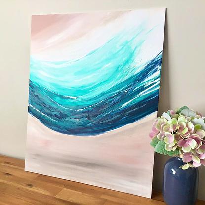 (CreativeWork) "A Dance of Tranquility" Original Abstract Acrylic Canvas Art Painting by Karen Wickham. Acrylic. Shop online at Bluethumb.