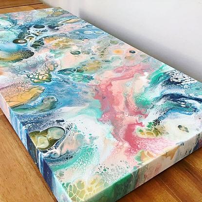 (CreativeWork) “Symphony" Original Abstract Acrylic Fluid Canvas Art Painting by Karen Wickham. Acrylic. Shop online at Bluethumb.