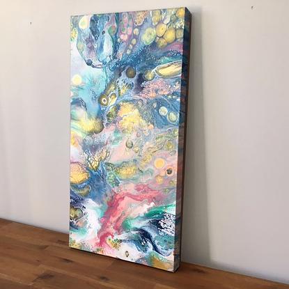 (CreativeWork) “Symphony" Original Abstract Acrylic Fluid Canvas Art Painting by Karen Wickham. Acrylic. Shop online at Bluethumb.