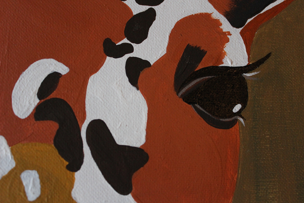 (CreativeWork) GIRAFFE IN SAVANNA by Silvia Lettieri. Acrylic. Shop online at Bluethumb.