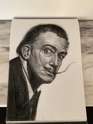 (CreativeWork) Portrait of Dali by zijin liu. Drawing. Shop online at Bluethumb.