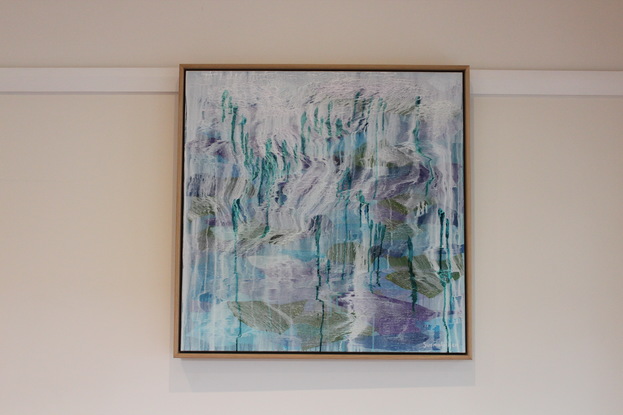 (CreativeWork) DELUGE CYAN by Catherine Suomalainen. Mixed Media. Shop online at Bluethumb.